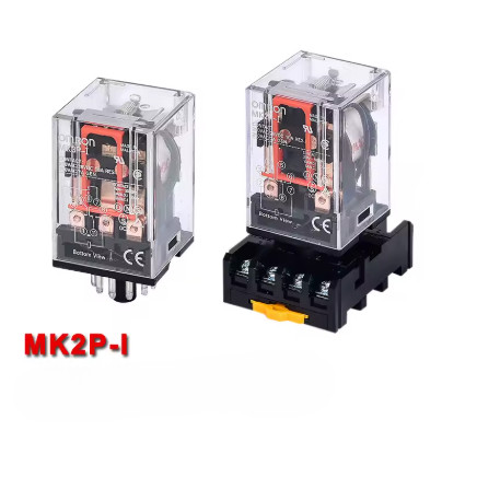 Relay MK2P 220V + Socket Relay Kaki 8P small electromagnetic relay with socket base 8PIN 220V