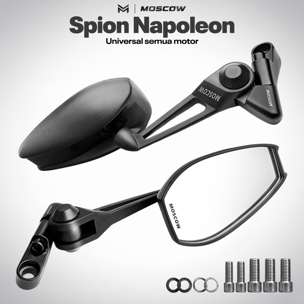 Spion Napoleon Batman Style MOSCOW FULL CNC Universal Variasi Motor Nmax Pcx Aerox Beat Vespa Vario 