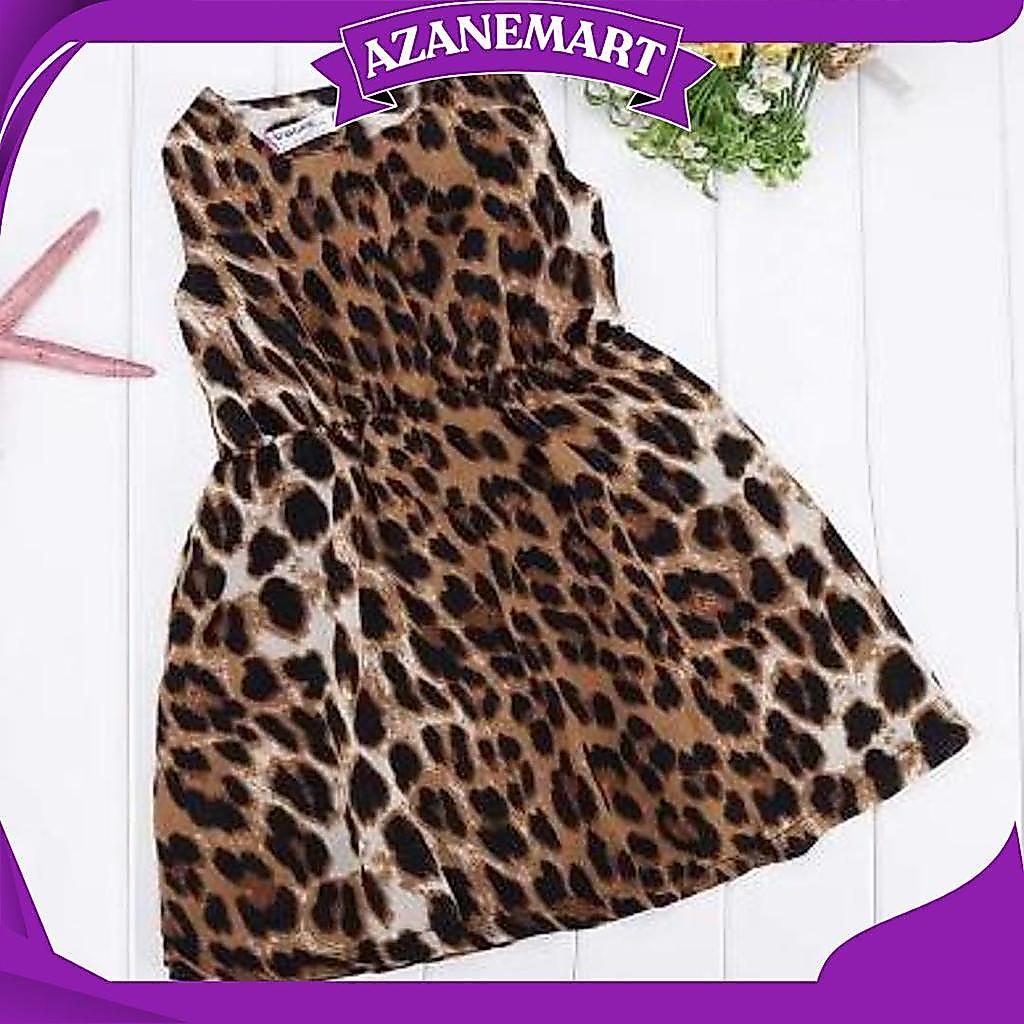 Dress Anak Perempuan / L-Nice Leopard Dress / Dress Macan Tutul BMS Ori