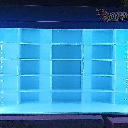 Rak Hotwheels Display AkrilikLampu LED RGB Dan Remote Wireless