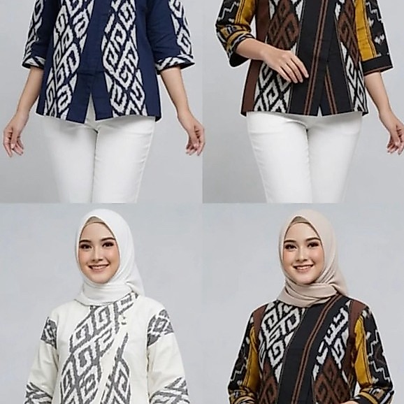 Blouse Tenun Wanita - Atasan Tenun Wanita - Outer tenun Troso - Blouse Tenun Troso