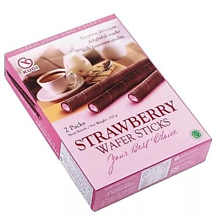 [HALAL] Kugi Strawberry Wafer Sticks 120gr Astor Panjang