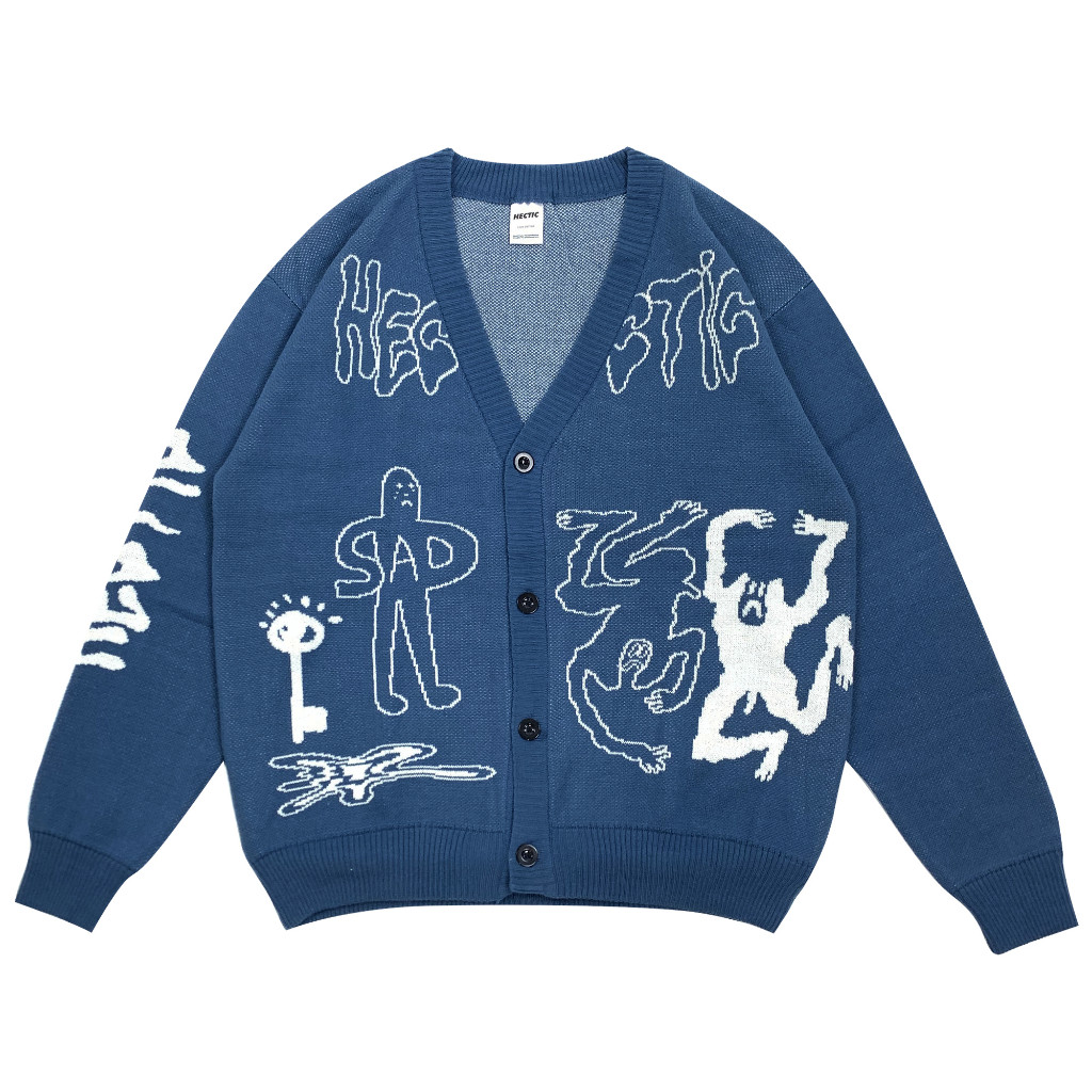 (BinarBP) Hectic - Cardigan Blue - Knitwear - Corsvia