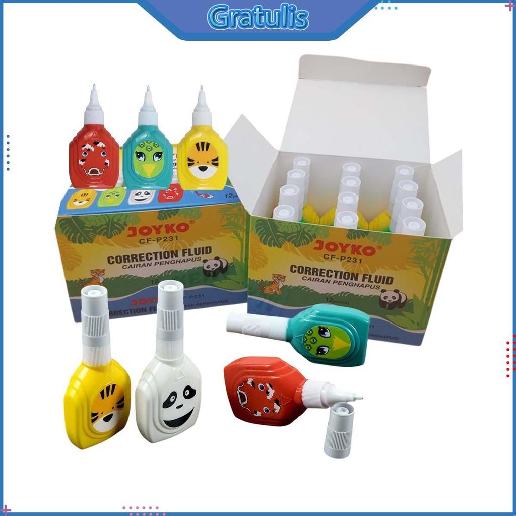 TIPE X CAIR JOYKO 1 PAK [CF-P231] / CAIRAN KOREKSI 1 PACK / ALAT TULIS / TIP EX MOTIF HEWAN / TIP X 