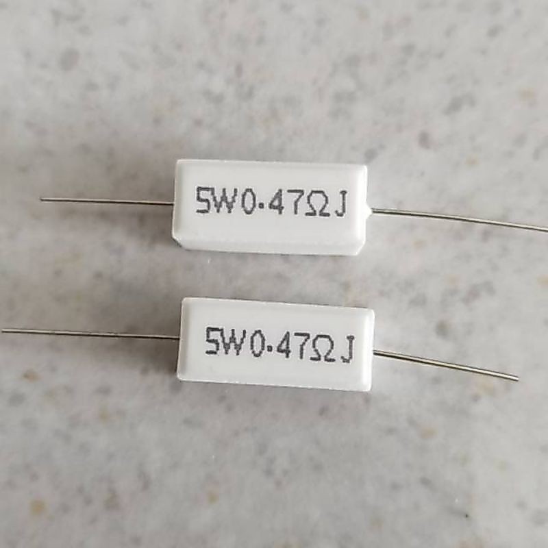 resistor kapur 5watt 0,22ohm 0,47ohm