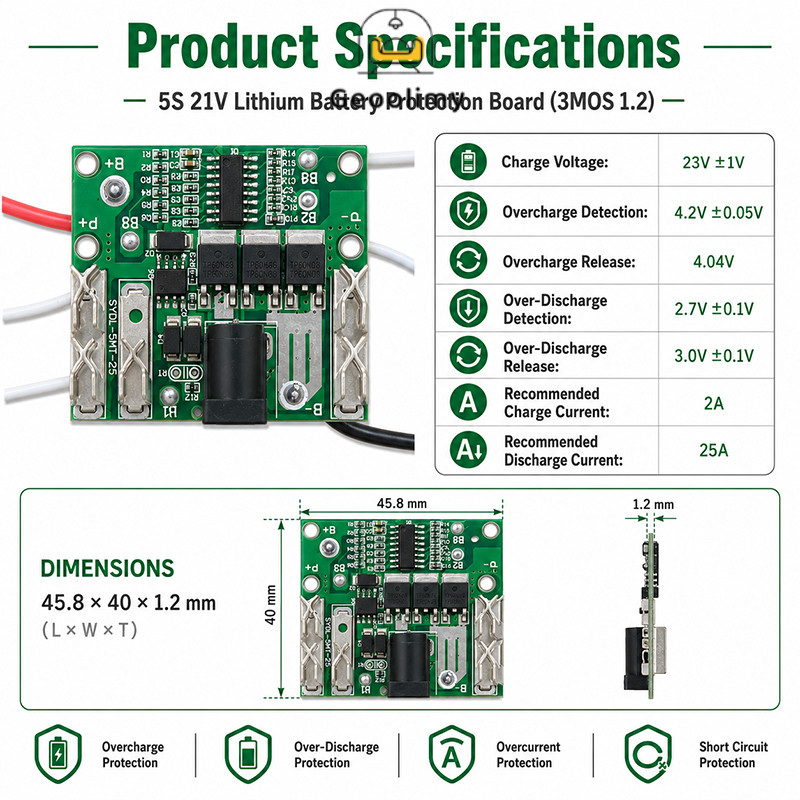 Modul BMS 18-21V 5S 3 mosfet baterai Bor Cordless Makita model lxt | Papan Kontrol PCB 3MOS Penggant