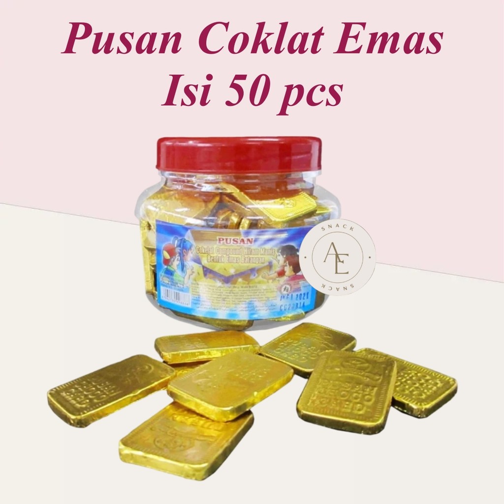 Pusan Coklat Emas Toples isi 50 pcs