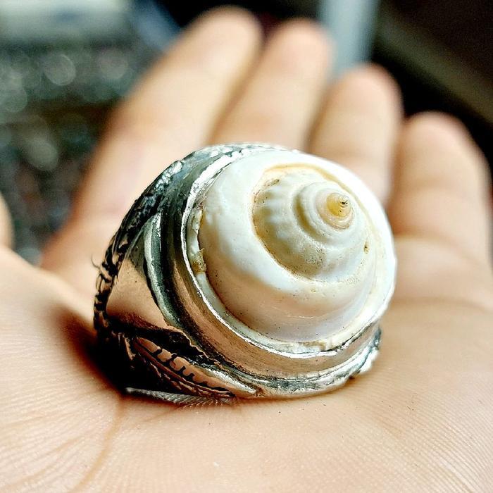Cincin Keong buntet putih lancip Asli ring alpaka super kuat elegan  elegan grosirakik