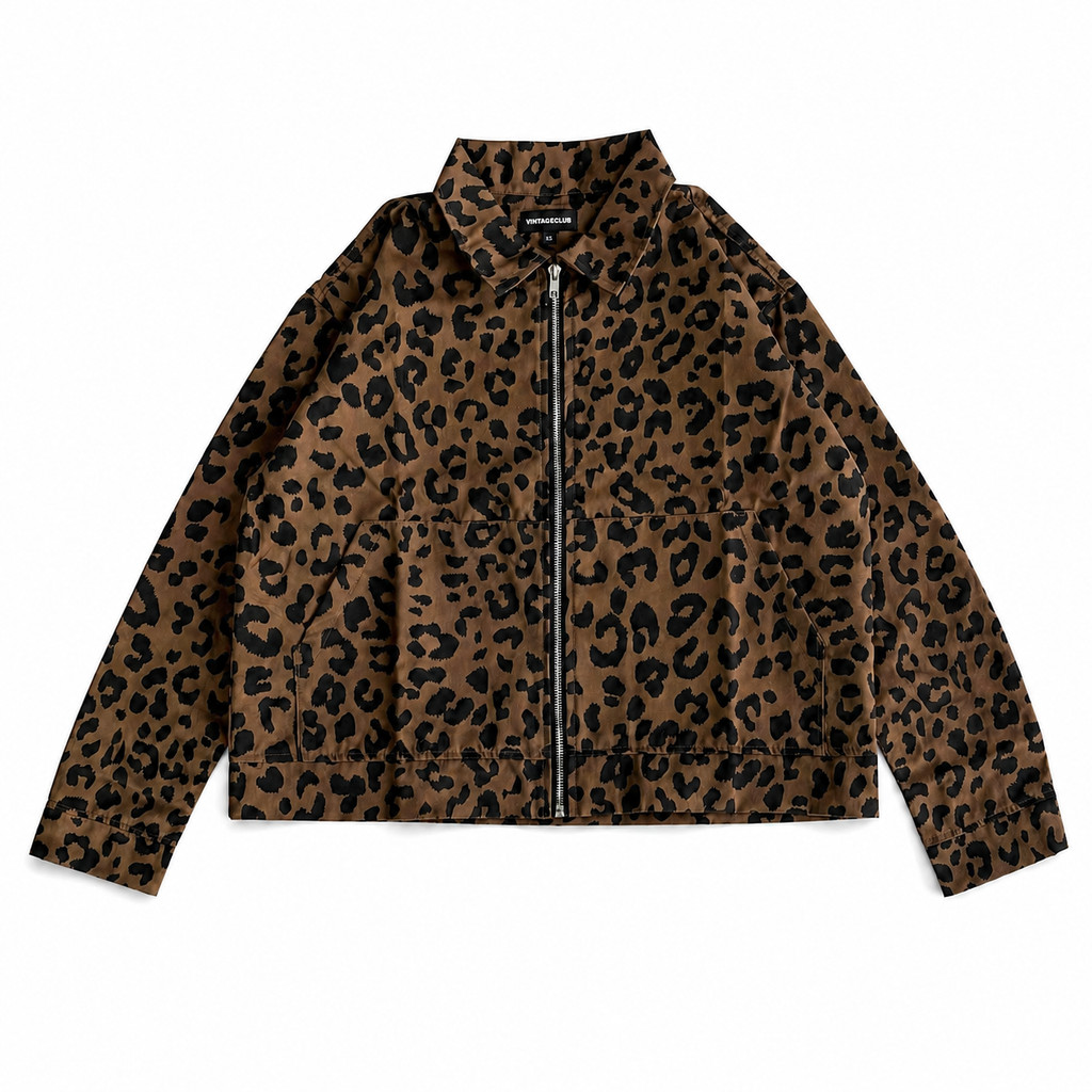 WORK JACKET PATTERN LEOPARD | JAKET BOXY MOTIF MACAN RANTING