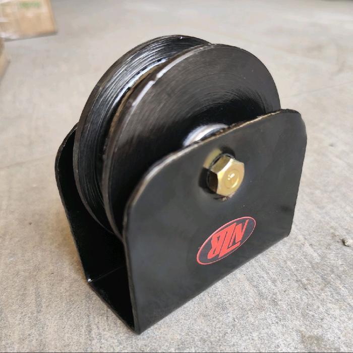 roda pagar SUPER BLACK besi as ukuran 6cm roda pintu gerbang sleding dobel bearing - Rell Siku terla
