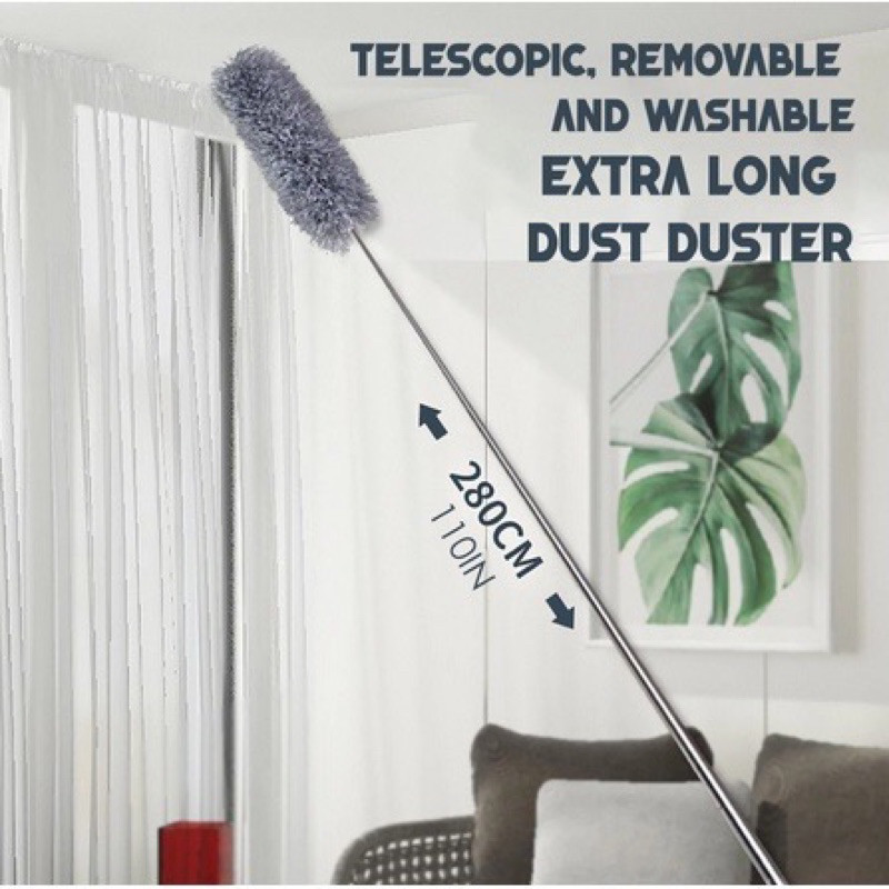 Kemoceng 2,8 Meter Microfiber Magnet Debu Extendable Bisa Tekuk / kemoceng Adjustable panjang pember