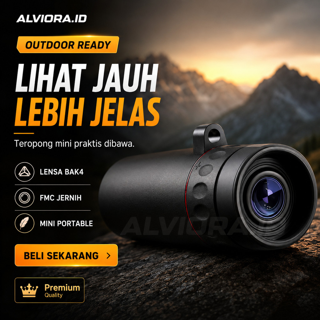 TaffSPORT Teropong Monokular Portable HD BAK4 FMC 2000x25 Mini untuk Outdoor ~ ALVIORA.ID