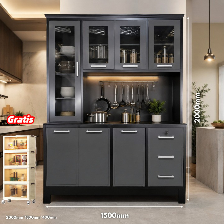 Belanja Rak Dapur, Bonus Lemari Plastik-Kitchen Set / Kabinet Dapur/Lemari Dapur / Rak Dapur / Lemar