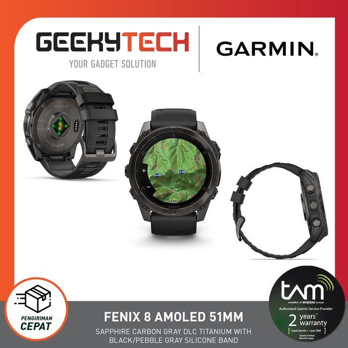 Garmin Fenix 8 Sapphire AMOLED 51mm - Garansi RESMI TAM 2 Tahun - CARBON GREY