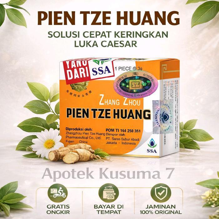 PIEN TZE HUANG Original Asli Obat Herbal Cina Pengering Luka Pasca Operasi Caesar 1 kotak Ditumbuk J