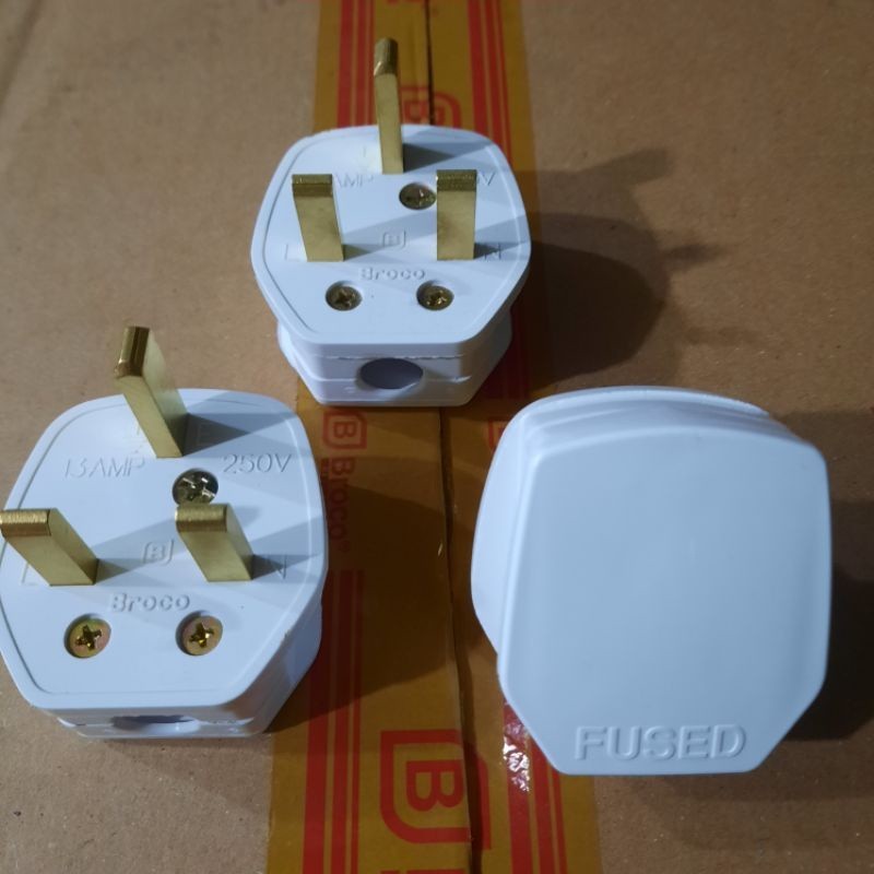 Steker ac broco steker kaki 3 putih 1pcs broco