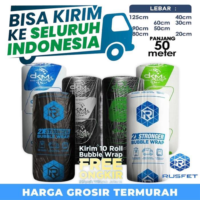 BUBBLE WRAP ROLL BENING BUBLE WARP PUTIH TEBAL TERMURAH - Rusfet Bening, 40cm x 50m