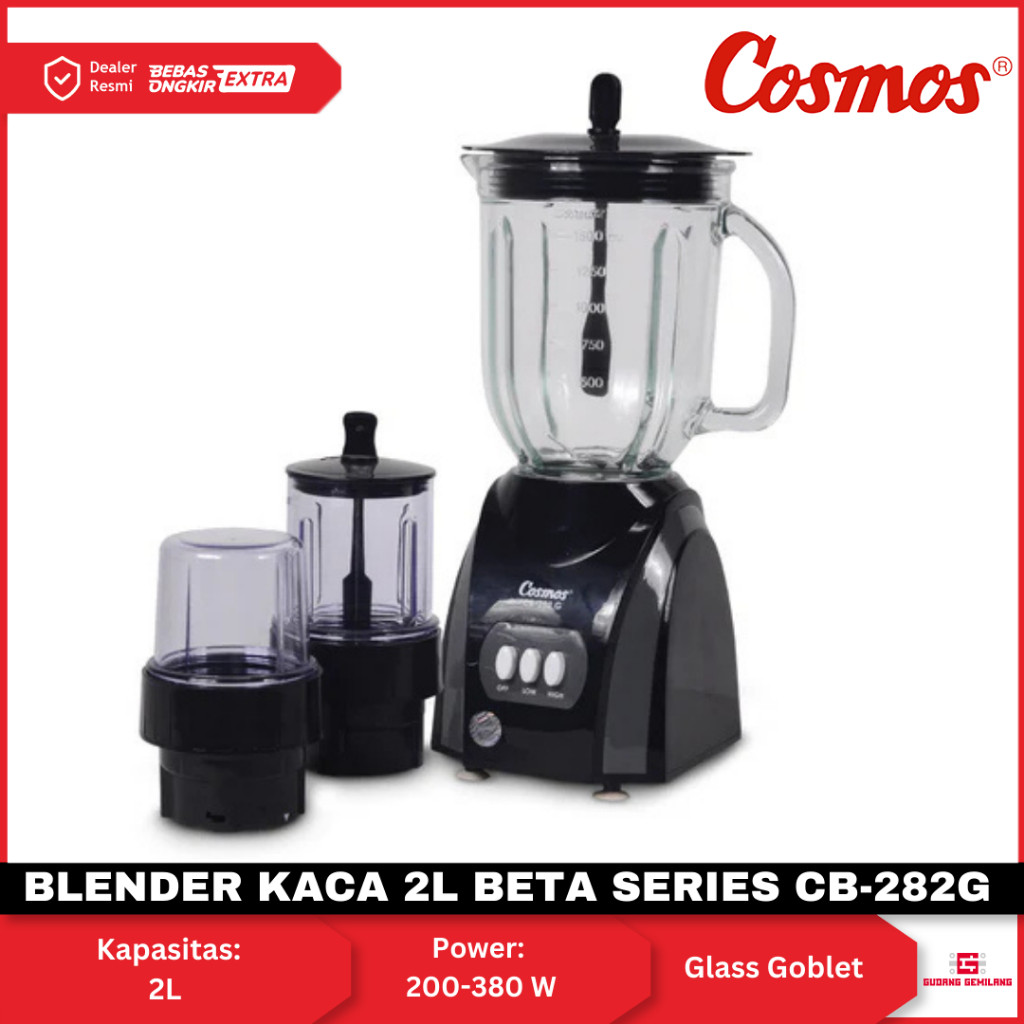 promo toko Blender Kaca Cosmos Big Capacity Blender 2 Liter Beta Series CB-282G COSMOS
