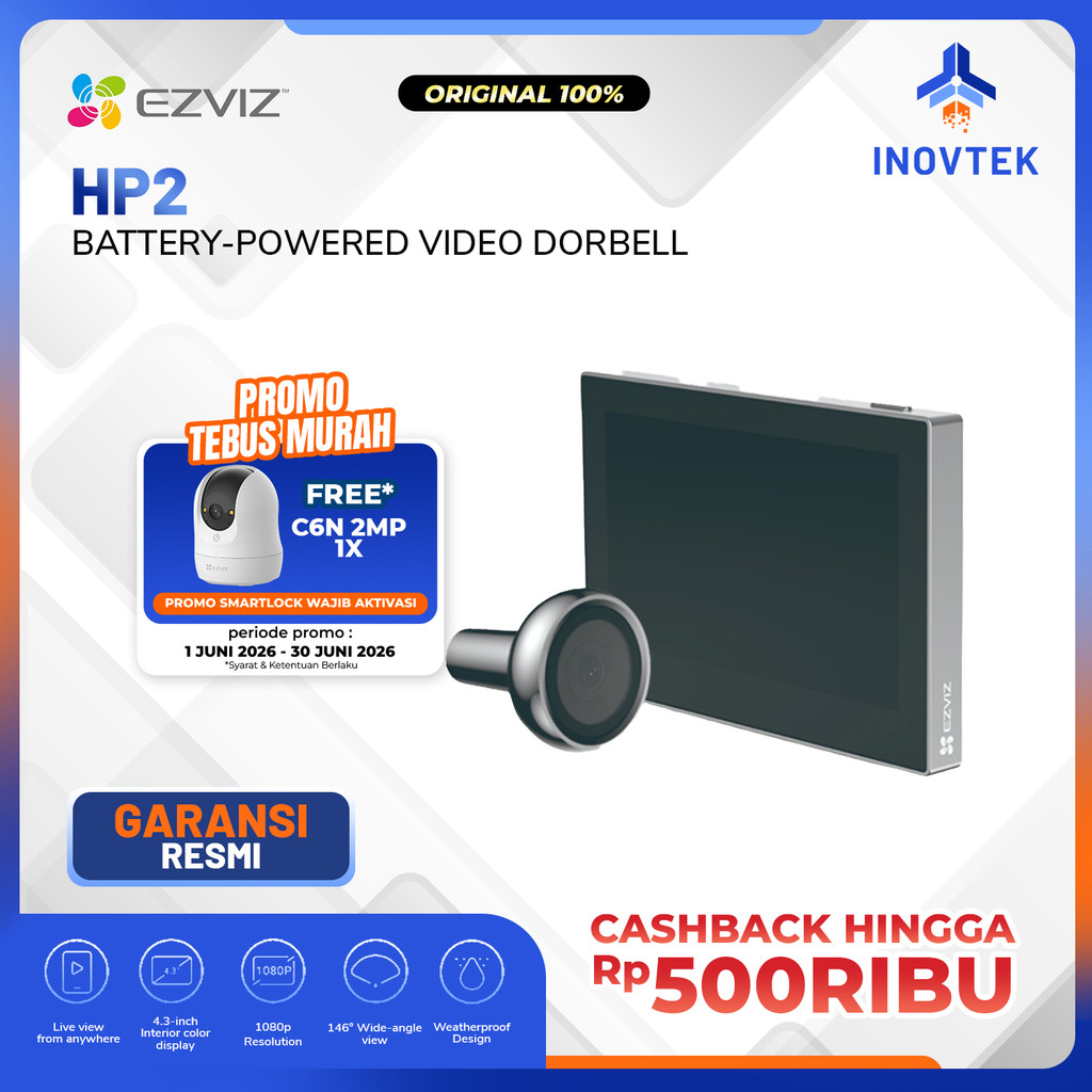 EZVIZ HP2 Smart Video Doorphone – Video Intercom Keamanan Rumah