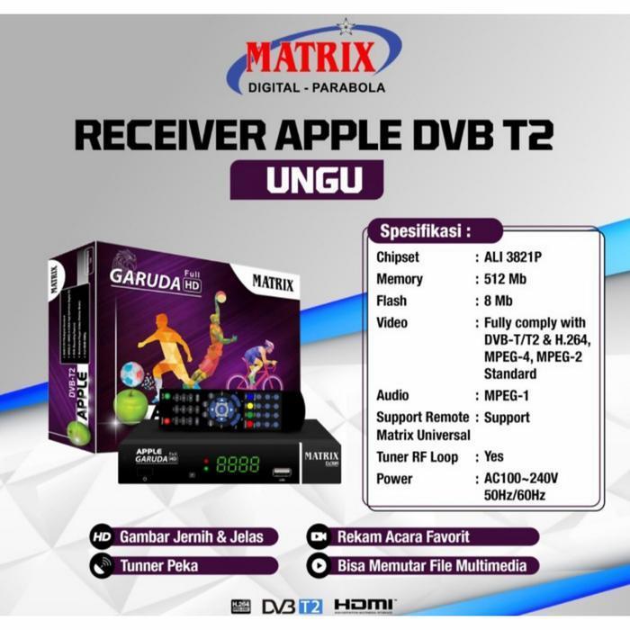 GROSIR RECEIVER TV SET TOP BOX MATRIX GARUDA DVB T2 DIGITAL APPLE GARA