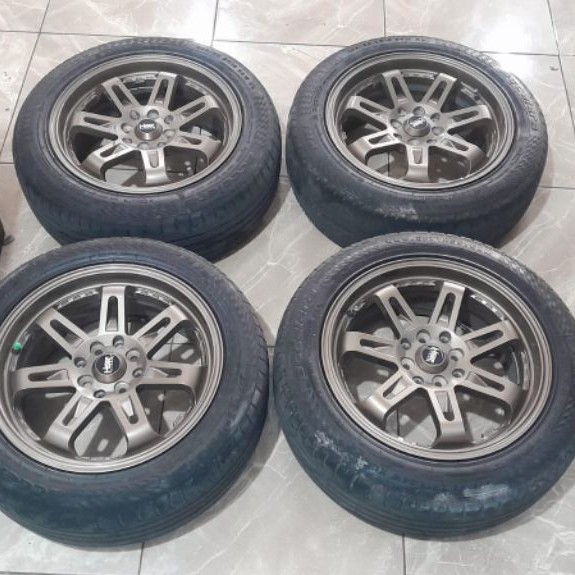 Velg bekas mobil racing tikala ring 16 lebar 7 baut 4x100 + ban bonus