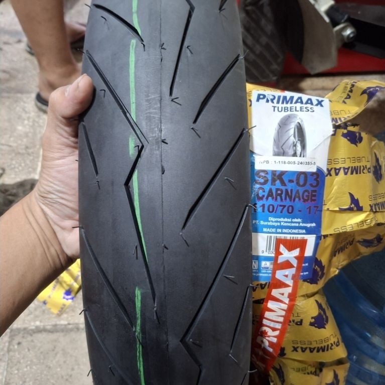 BAN PRIMAX SK03 110/70-17 TUBLES/BAN DEPAN PRIMAX HONDA CBR250/BAN LUAR DEPAN NEW R25/BAN DEPAN PRIM