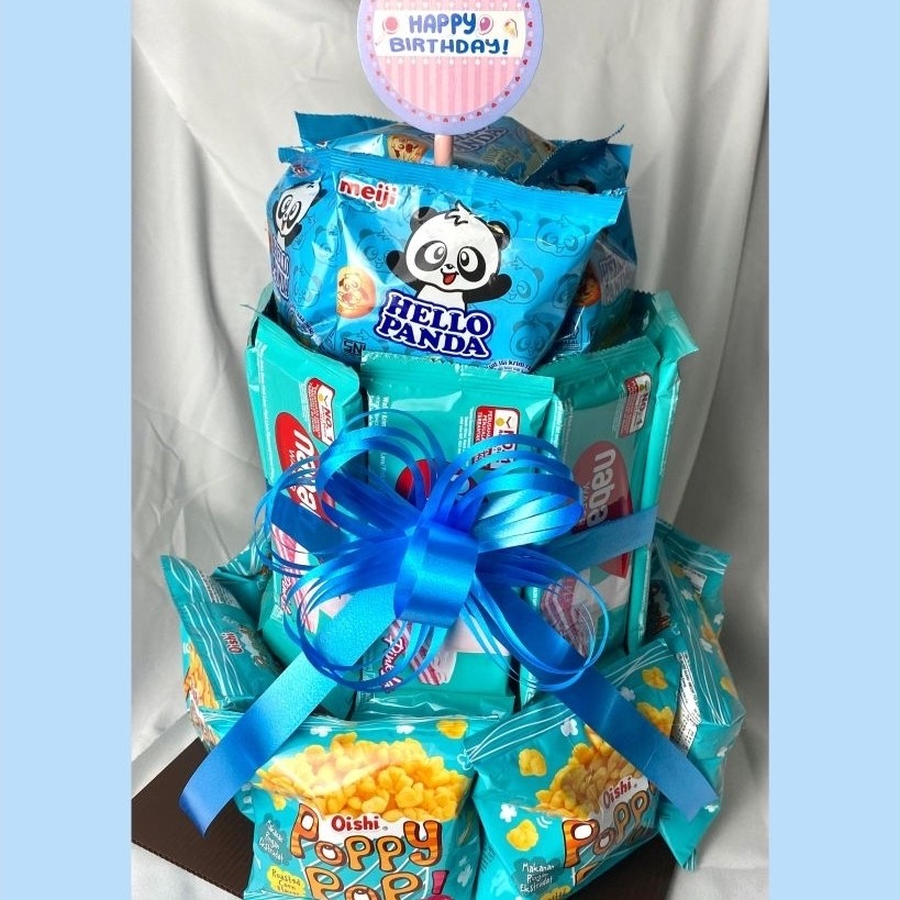 SNACK CAKE TOWER KADO ULTAH GIFT BIRTHDAY KUE