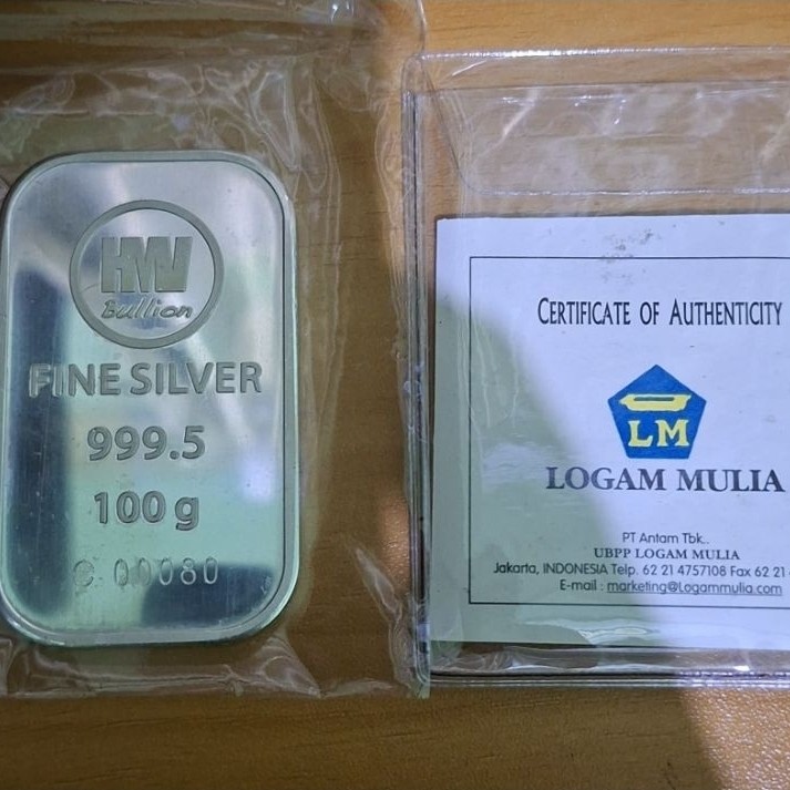 Logam Mulia Perak 100Gram HW Bullion