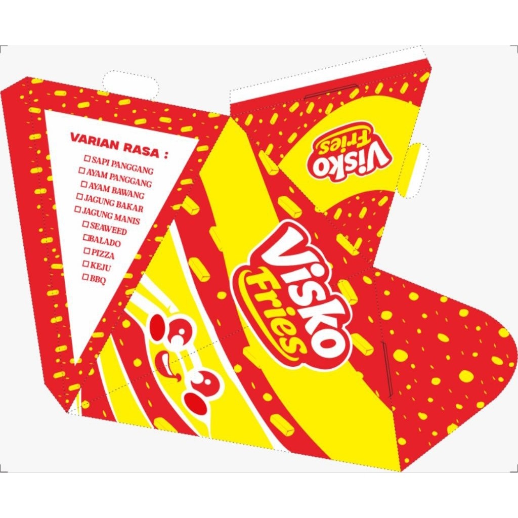 Cone Kentang Goreng / French Fries | Kemasan Cone Kertas Ivory Food Grade Laminasi Dalam | Packaging