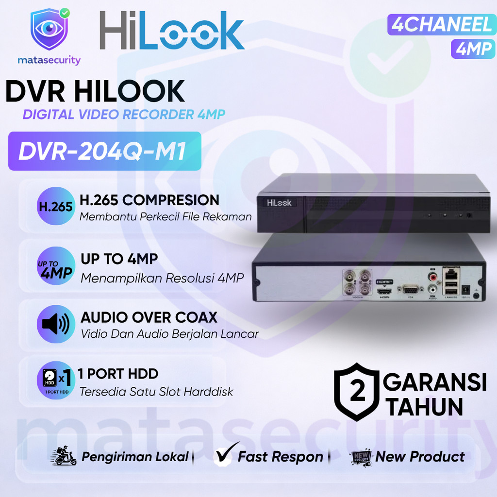 DVR DECORDER CCTV 4CH HILOOK DVR-204Q-M1 4 CHANNEL 4MP 5MP
