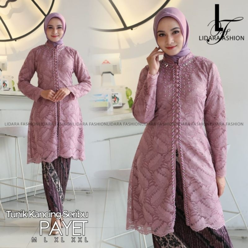 (Realpict) kebaya brokat baju kurung / kebaya tunik modern /kebaya