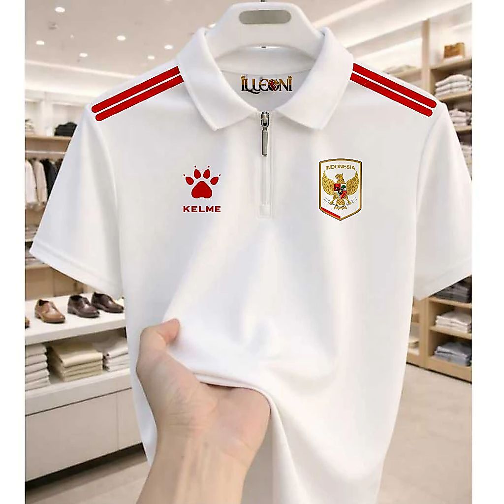 POLO Half Zipper Timnas Indonesia | PoloShirt Timnas Indonesia Kelme | Polo Indonesia 2026