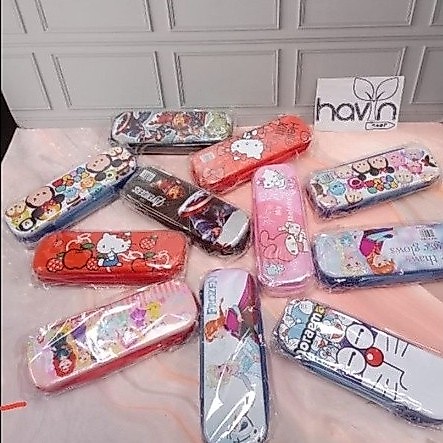 KOTAK PENSIL KALENG ada SLETING/PENCIL CASE KALENG SLETING