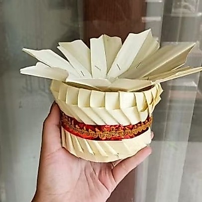 canang gebogan mini bahan ental ukuran diameter 11cm