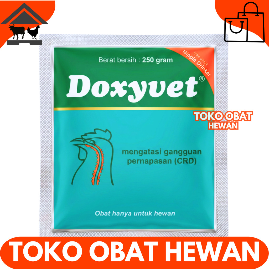DOXYVET 100 GRAM DAN DOXYVET 250 GRAM MEDION - Obat Ayam Burung Ngorok CRD Flu Infeksi Pernafasan