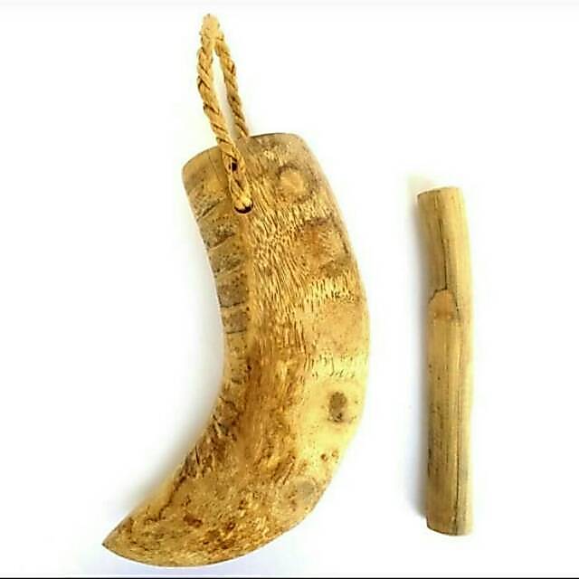 BEL KENTONGAN KENTHONGAN DONGKLAK AKAR BAMBU 26 × 9 × 9  CM DEKORASI MURAH