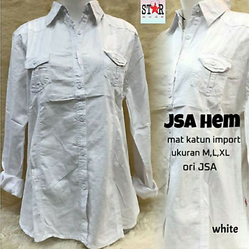 HEM KEMEJA WANITA POLOS //JSA BASIC KATUN