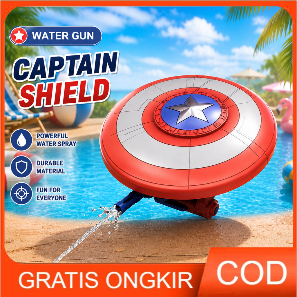 Pasar Distributor WATER GUN CAPTAIN SHIELD Mainan Semprot Air Battle Water Gun Interaktif Anak