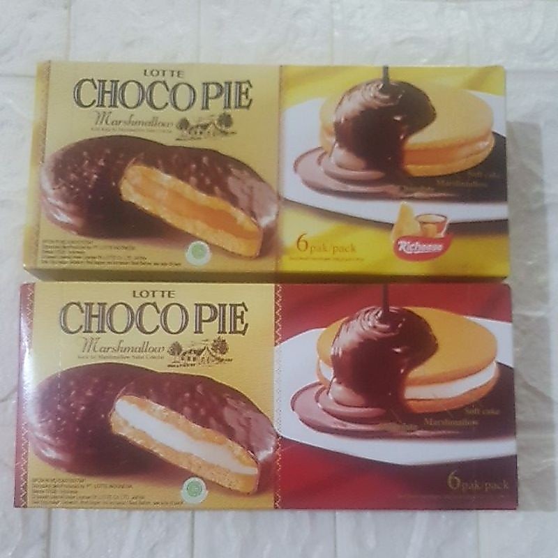 CHOCO PIE Marshmallow 168 gram isi 6 pack (Keju Cokelat)