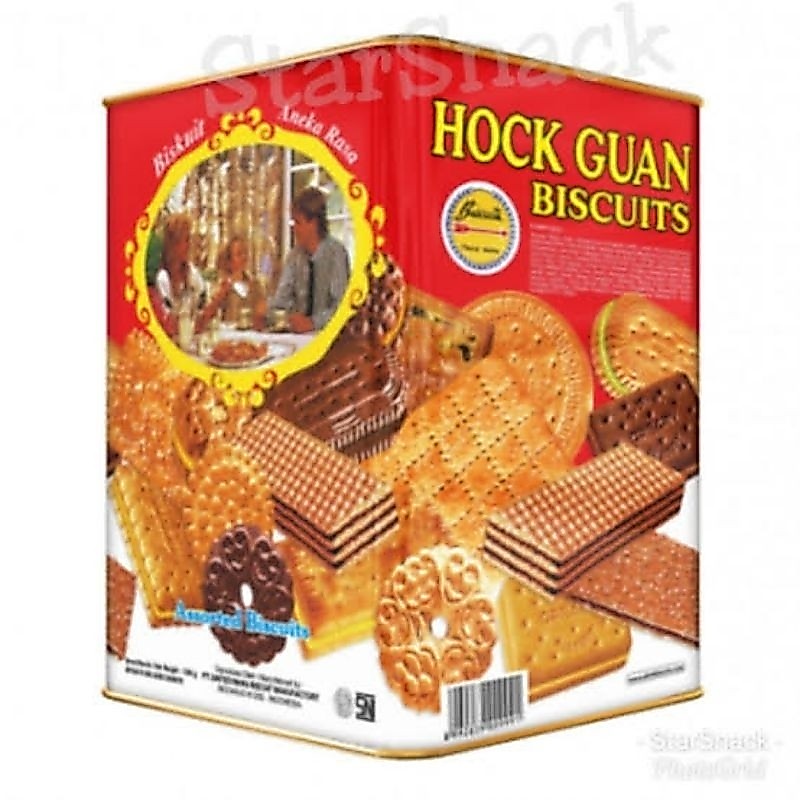 Hock ghuan biskuit kaleng persegi