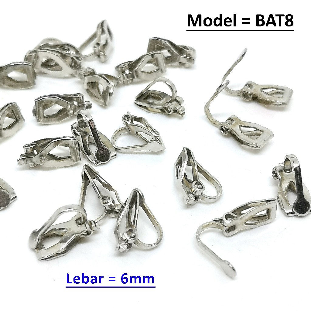 HARGA/12pasang, Bahan Anting Jepit Besi DIY Anting Jepit Hijab