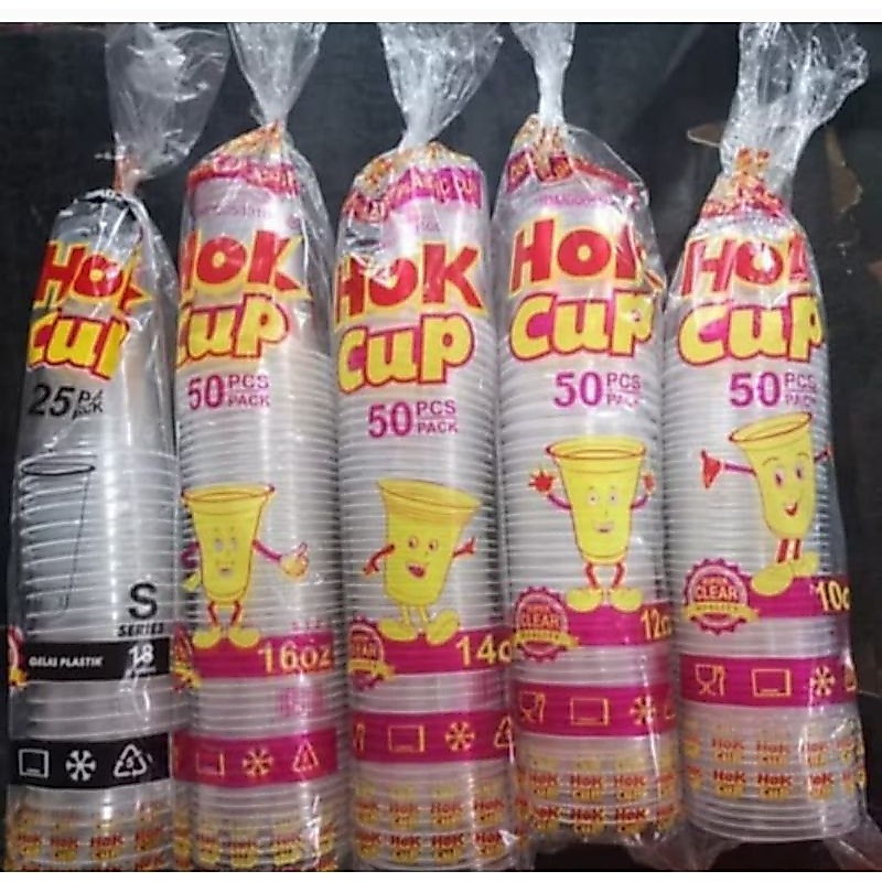 CUP Plastik Hok / Gelas Plastik Hok 10Oz,12Oz,14Oz,16Oz