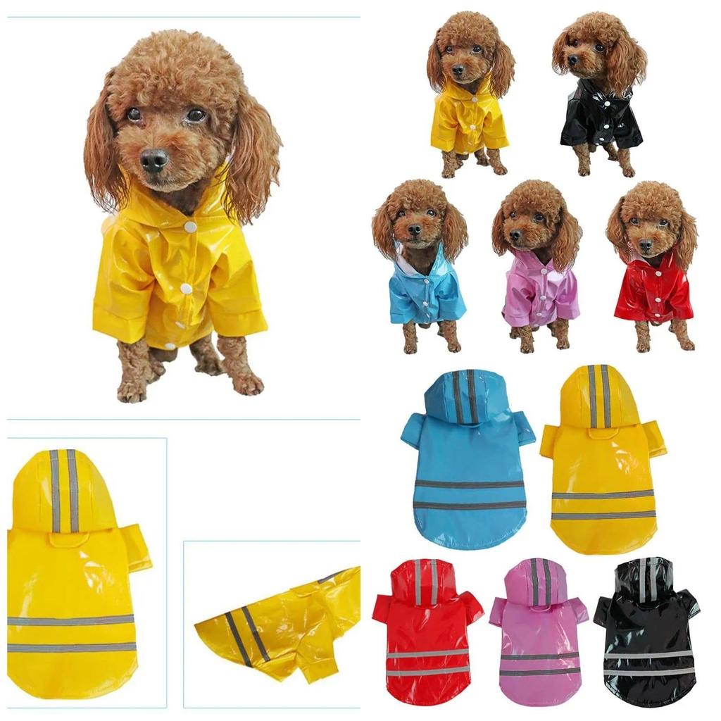 Waterproof Pet PU Raincoats,Dog Raincoat,Small Meum Dog Reflective Snowproof Rainwear Pet Outdoor Ra