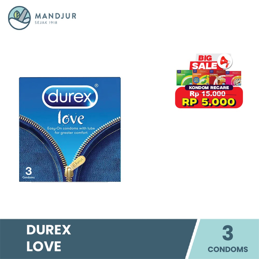 king_dom chupy'' AMAN PRIVASI BOSS Kondom Durex Love Jeans Kondom Pria Extra Pelumas Pria Isi 3 - Ko