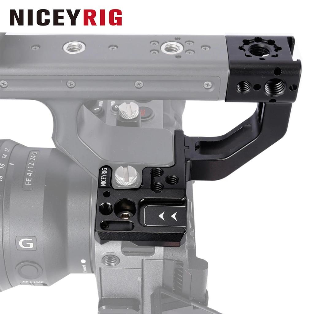 NICEYRIG FX3 FX30 XLR Handle Extension Kit Circular-Shape Grip Extender with Top Mount Plate with Co