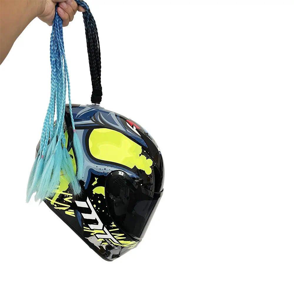 Universal Mohawk Helmet Wig Lightweight with Magic Sticker Motorcycle Helmet Decorations 21 In Motor