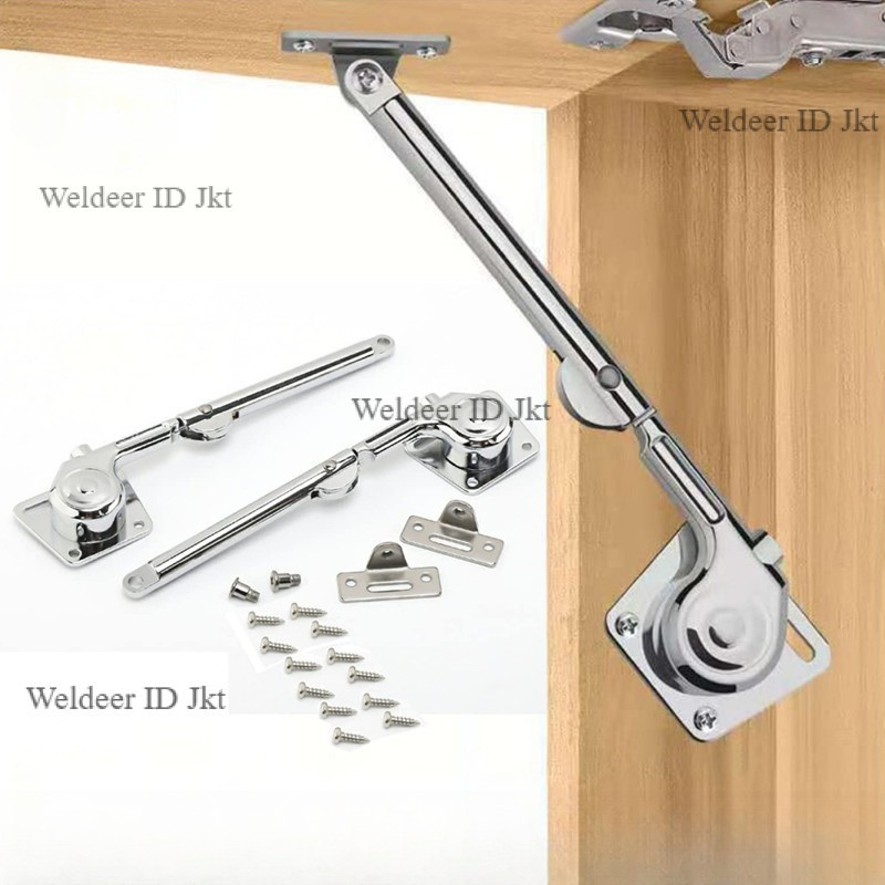 Shock Hidrolik Pintu Lemari Engsel Gas Spring Penyangga Pintu Kabinet Dapur Rak Buku Otomatis Kompli
