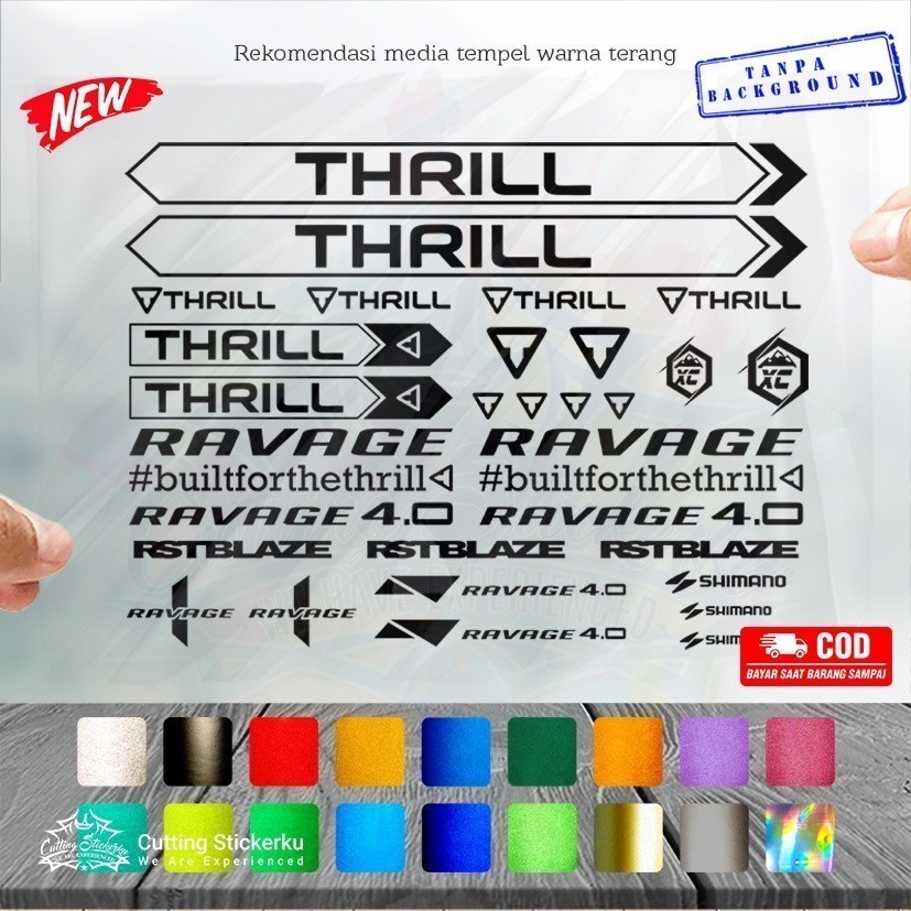Cutting Stiker Thrill Ravage 4.0 Set Dewasa Variasi Sepeda