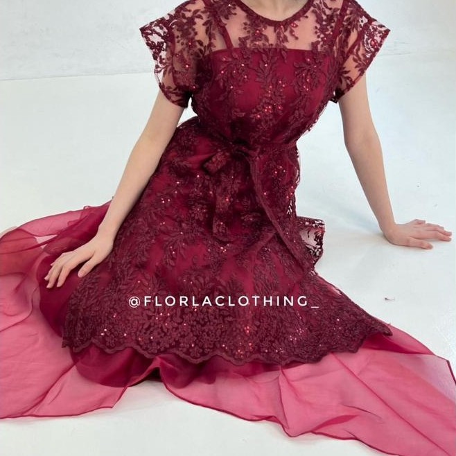 Murah F351 Dress Wanita Kondangan Bridesmaid Pesta Mewah Bahan Premium
