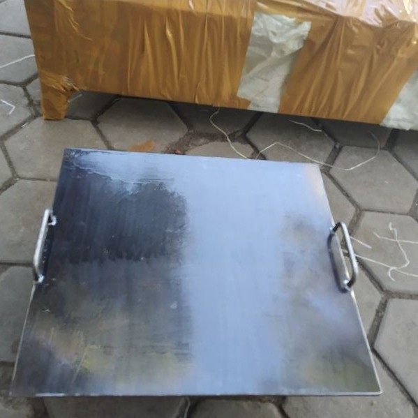 Wajan Datar Baja 50x50 cm Tebal 5 mm untuk Roti Bakar, Kebab, dan Burger